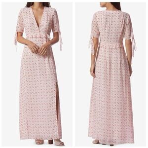 Avec Les Filles Pink And Red Printed Maxi Dress Size Medium